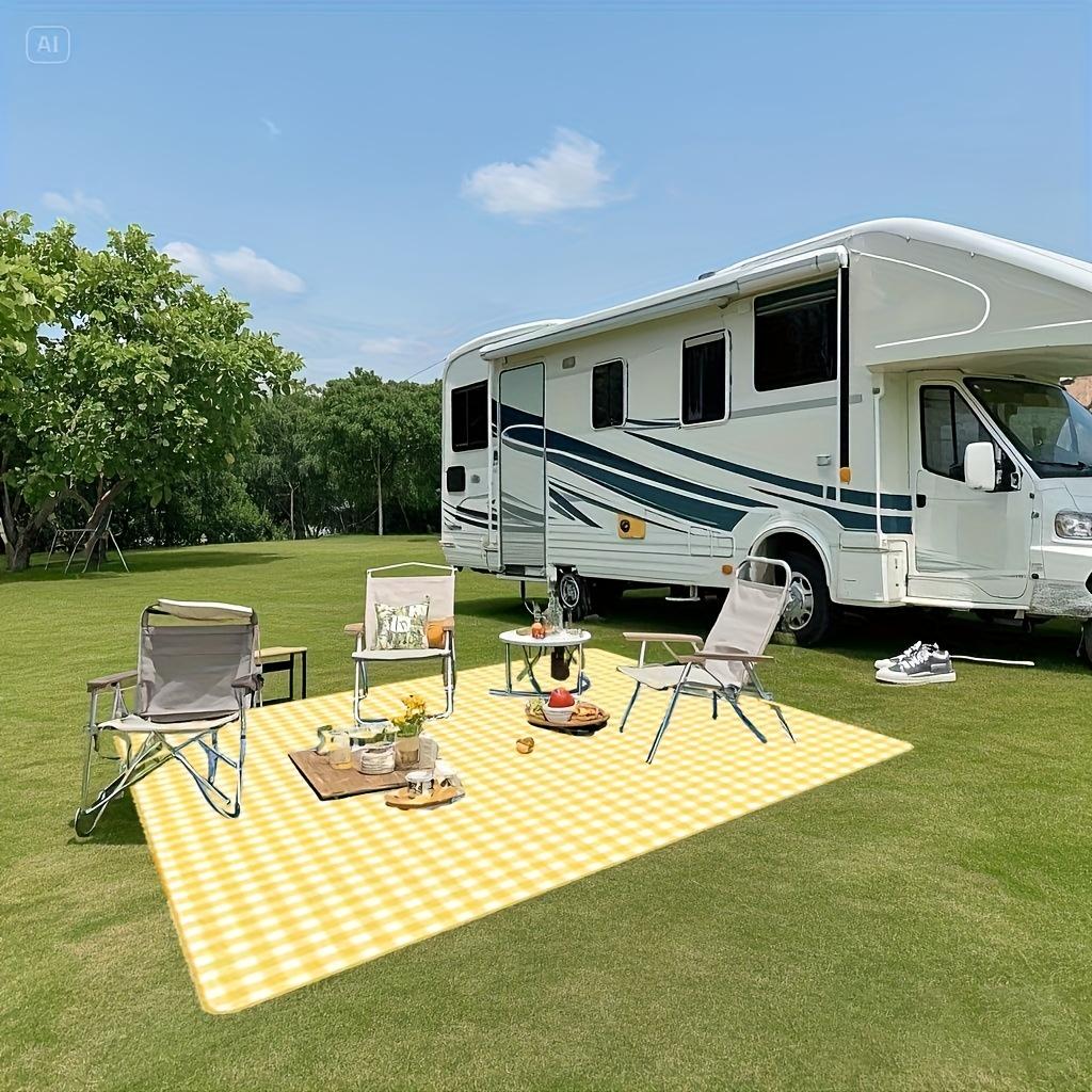RV Picnic Blanket, Waterproof Portable Mat - Easy to Clean, Foldable, Ideal for Outdoor Leisure, Yard Lawn Camping, Beach Use
