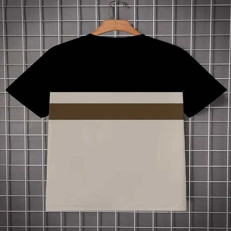Simple Men's T-shirt with Fashionable Milan Italian Letter Graphic Casual Round Neck Suitable for Summer Men's Short Sleeved Top