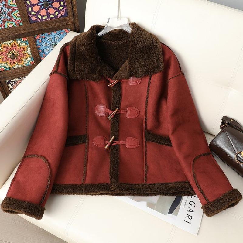 Women's Fur Integrated Jacket Women's Loose and Thin Meat-covering Warm Jacket Women's Outer Wear