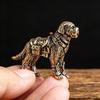 Labrador Retriever Mini Figurines Brass Puppy Statue Desktop Ornaments Vintage Home Decor Crafts