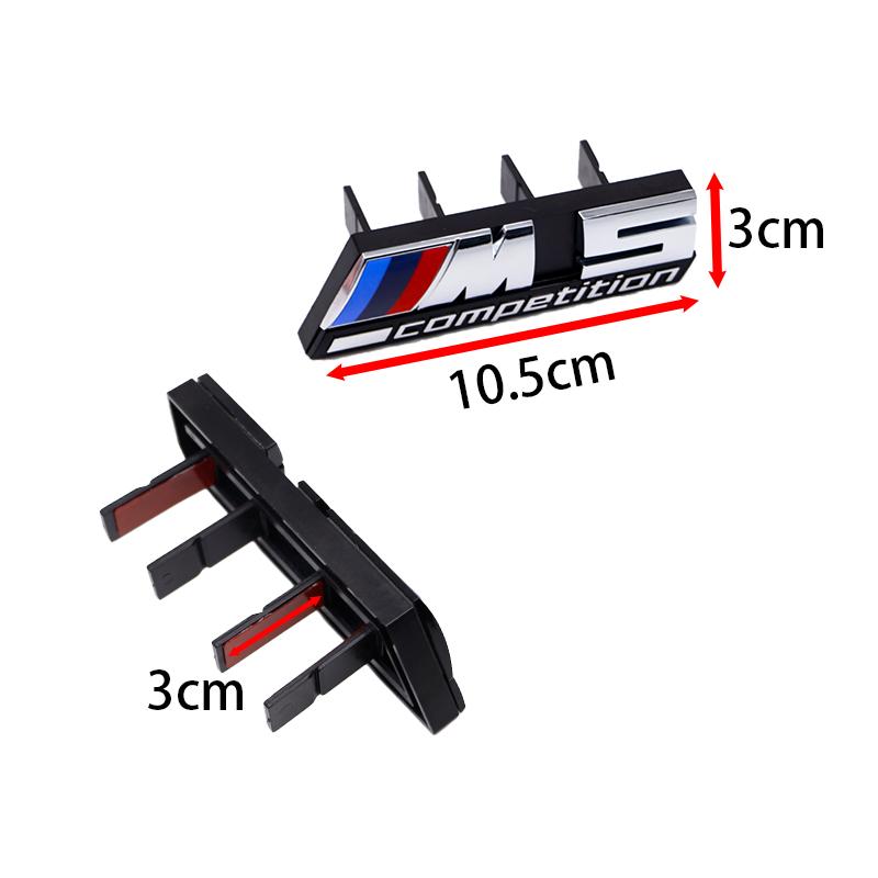 HLQB7 For BMW ABS Car Front Grille Emblem M1 M2 M3 M4 M5 M6 M7 X1 X2 X3 X4 X5 X6 X7 For BMW M Competition LOGO Decor Car Styling Acces