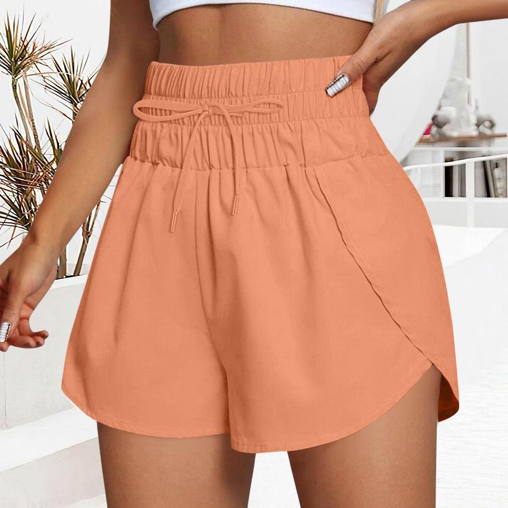 Women's Casual  Summer Elastic Beach Shorts  Solid Casual Shorts