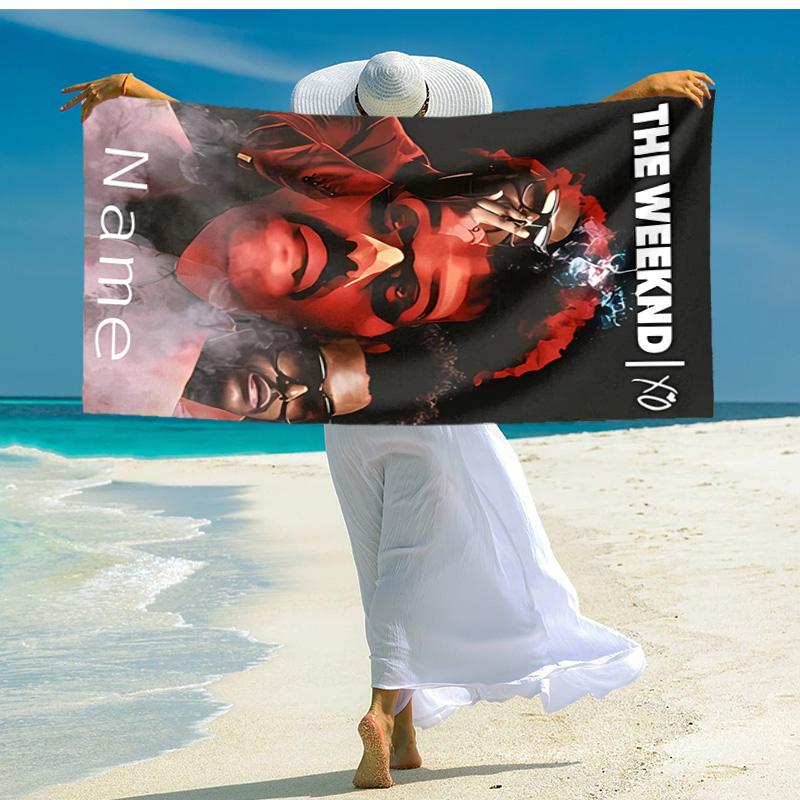 Personalized Customized Proof Beach Towel with The Weeknd Pattern - Soft, Absorbent,quick-drying,perfect Swimming,camping&bathing