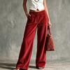 Pantaloni da donna a zampa larga in velluto a coste Vita elastica Vestibilità comoda Pantaloni casual
