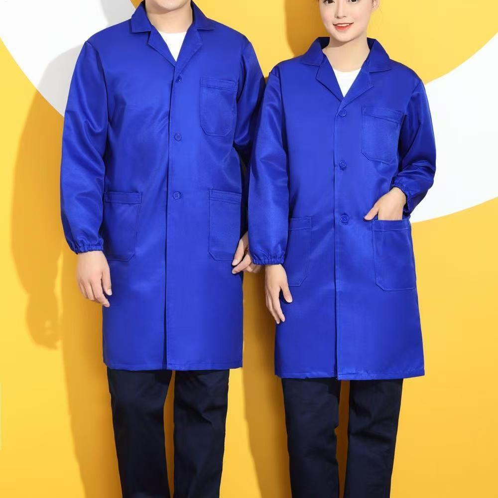 Unisex Dustproof Mechanic's Long Sleeve Work Coat - Wear & Dirt Resistant for Labor Protection
