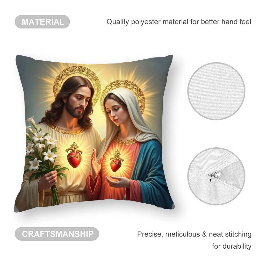 Christian Virgin Mary Cross Pillow Case Plush Fabric Soft Pillowcase Double Sided Print Cushion Cover Household Gifts