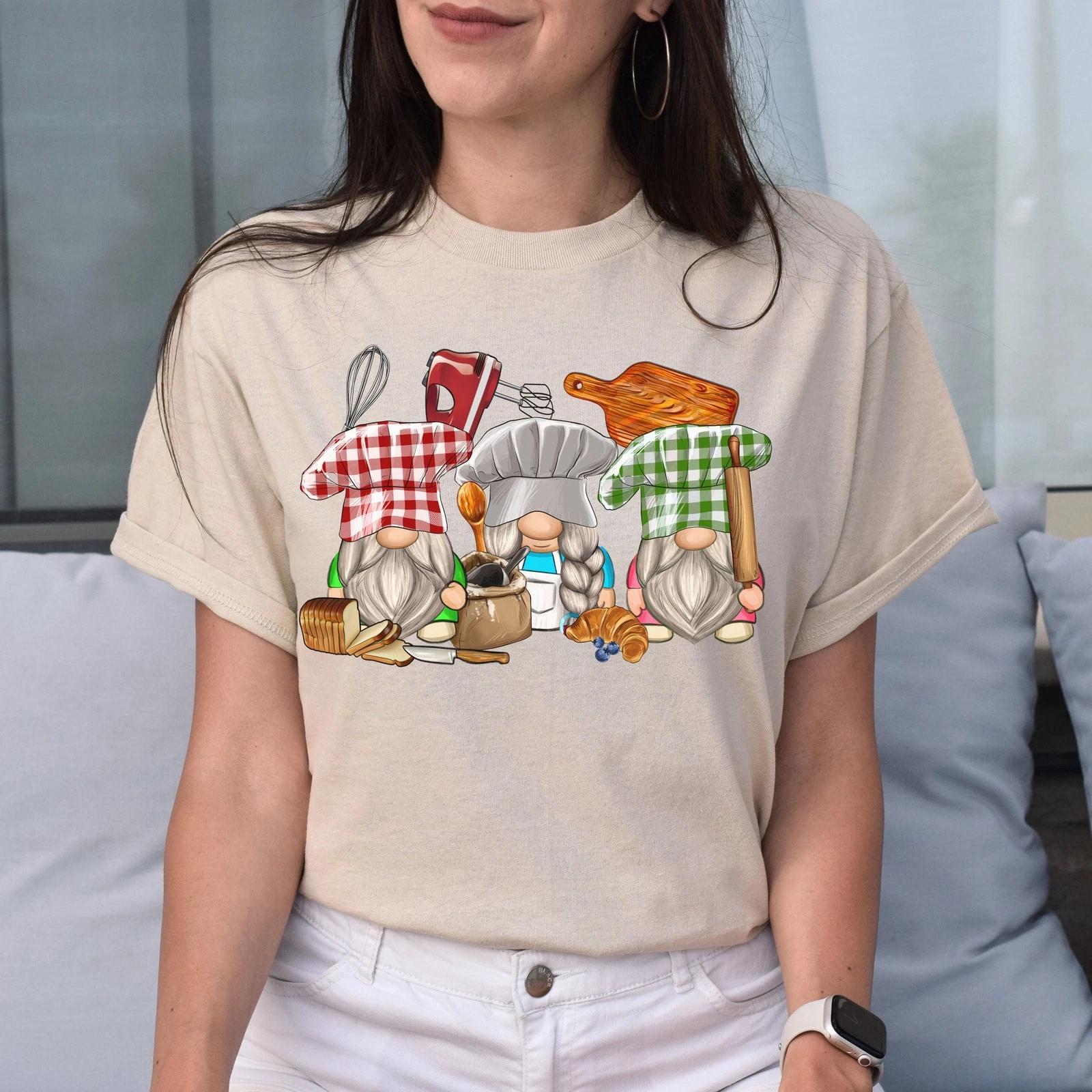 Bakery Gnomes Unisex shirt Baker Christmas gift White Sand S