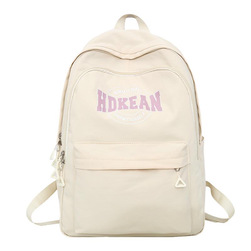 

New Ins High-value Simple Letter Niche Design Large Capacity Korean Style Fashion Travel Backpack Small(27*15*35cm) бежевий