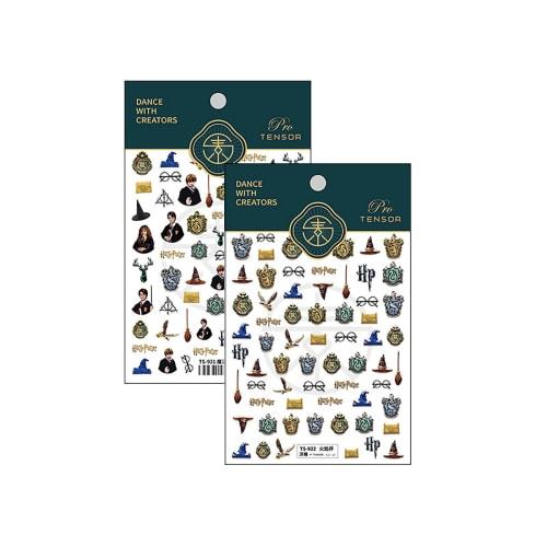 

Наклейки для ногтей Гарри Поттер, набор из 2 штук для взрослых и детей, наклейки и декали, тисненые элементы для ногтей, ювелирные украшения для ногтей, аксессуары для косплея, декор для ногтей