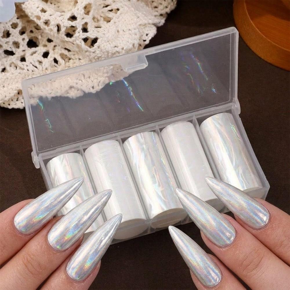 Lace Design Nail Stickers Laser Nail Art Stickers Fashion Nail Foils  Manicure DIY