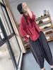 Women's Chinese Style Three-Quarter Sleeve Linen Shirt with Frog Button for Tea Ceremony