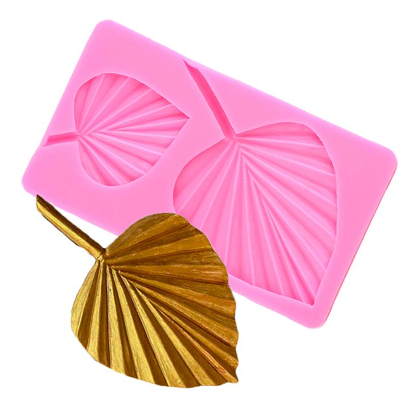 3d Fan Leaf Silicone Mold Diy Pearl Fondant Mold Semi Sphere Chocolate Molds Candy Baking Cakes Decorating Silicone Bakeware