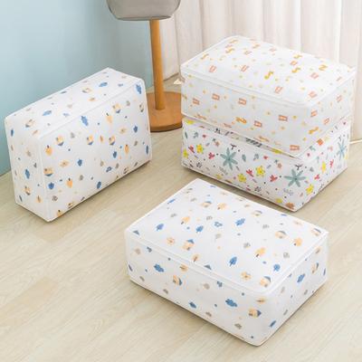 Quilt Storage Bag Large Capacity Dustproof Foldable Clothes Organizer Cartoon Pattern Luggage Packing Moving Bag Dormitory Supplies