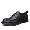 Frühlings Herrenschuhe Leder Runde Spitze Weiches Leder Weiche Sohle Business Kleid Lässige Lederschuhe Britisch Low-Top Schnürschuhe Trendige Lederschuhe Herren