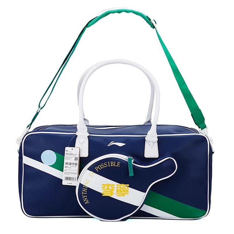 

New LiNing PU Gym Bag Large Size Unisex Graphite Blue/Champagne White ABLU049 50.0*20.1*22.6CM