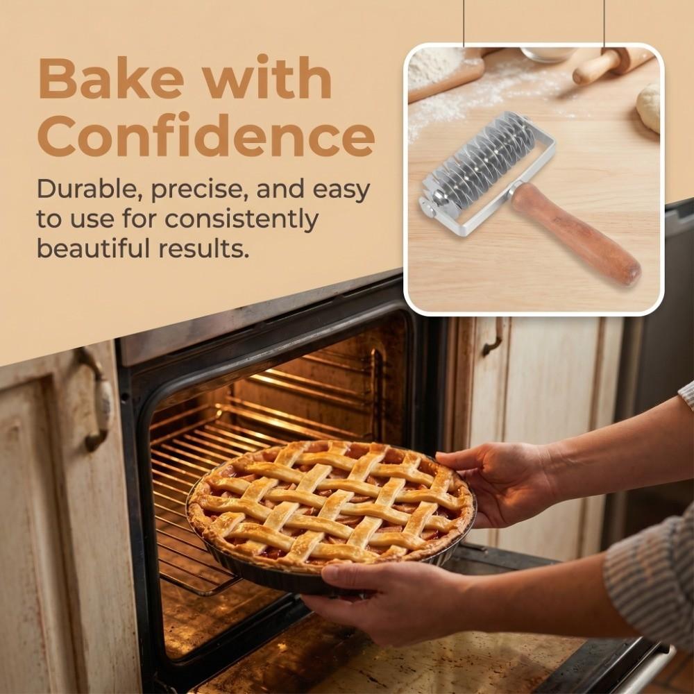 Stainless Steel Pastry Lattice Roller Cutter Roller Dough Cutter Roller cutter  Baking Cooking