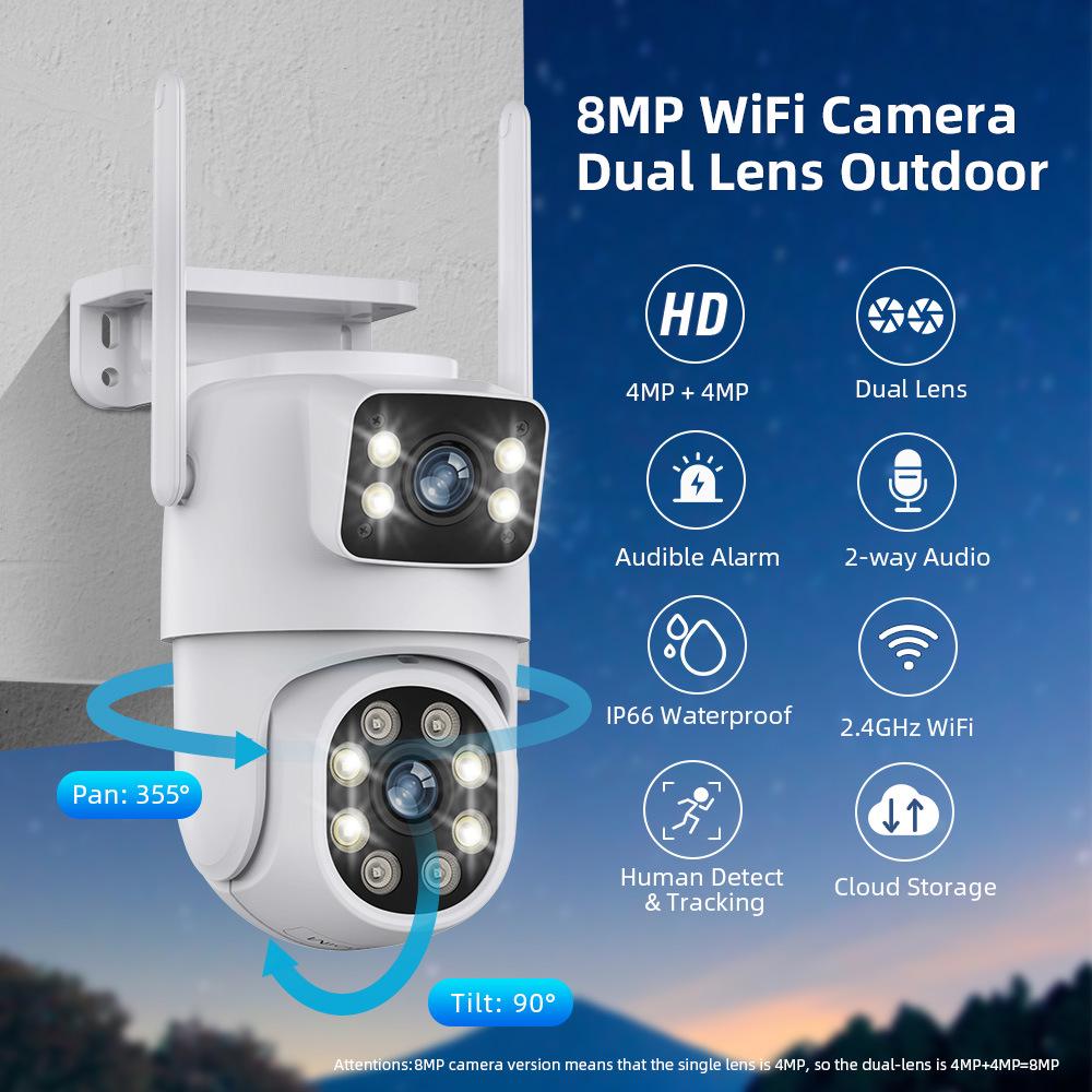 5G Dual Lens Outdoor WiFi Camera with HD Quality
