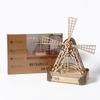 Handmade 3D Wooden Windmill Puzzle Toy