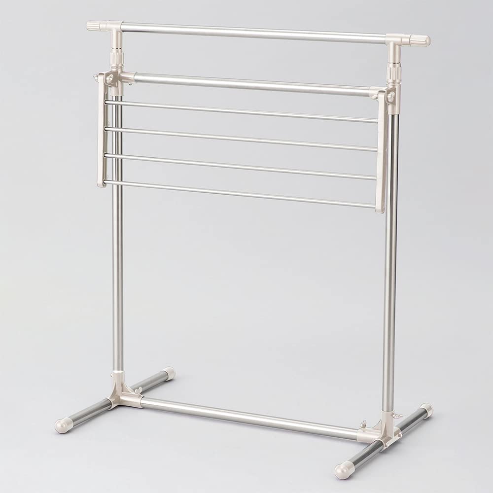 Bestco Stainless Steel Clothes Dryer, H-Shaped, Indoor, Extendable, Width 84-138cm, Depth 54cm, Height 87.5-145cm, Light Gray, NY-276