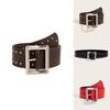 Alternative Punk Faux Leather Belt With Nail Head Embellishments And Metal Buckle For Daily Wear