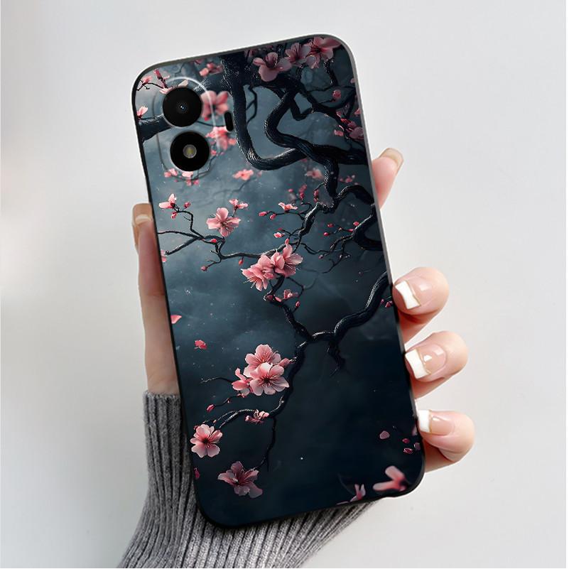 Husă de telefon imprimată pentru TCL K70 SE (T453D) Huse Capă Silicon Moale Negru Carcasă Flori Drăguțe Desene Animate Carcasă Coque