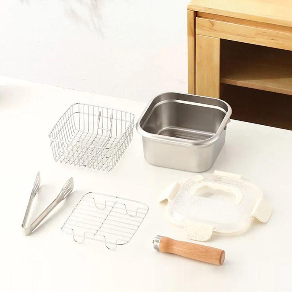 With Basket Multifunctional Deep Fryer Oil Filter Stainless Steel Frying Pan  French Fries Making
