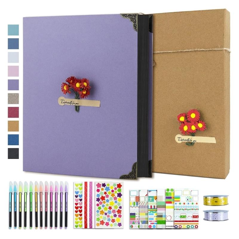 DIY Sada Fotoalba Scrapbook s Tužkou Páskou a Samolepkami Kraftový Papír Pamětní Kniha Potřeby pro Scrapbooking Valentýnský Dárek