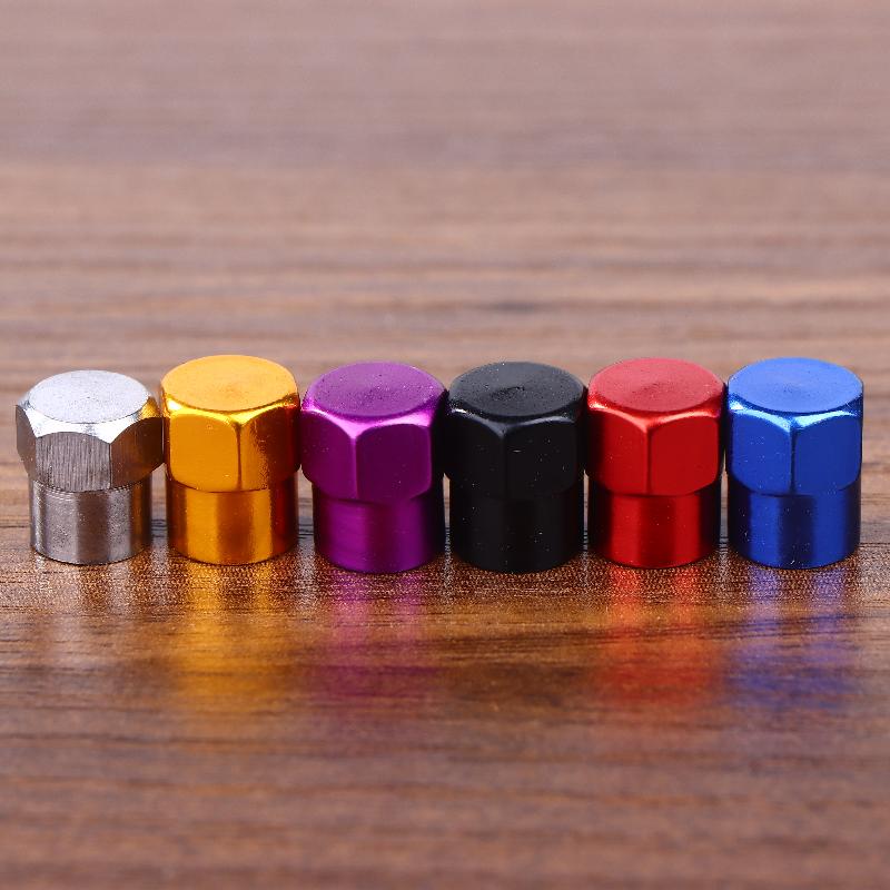 4Pcs Colorful Car Tires, Aluminum Alloy Colored Valve Caps, Sedan Dust Caps, Five Colored Spot Valve Caps
