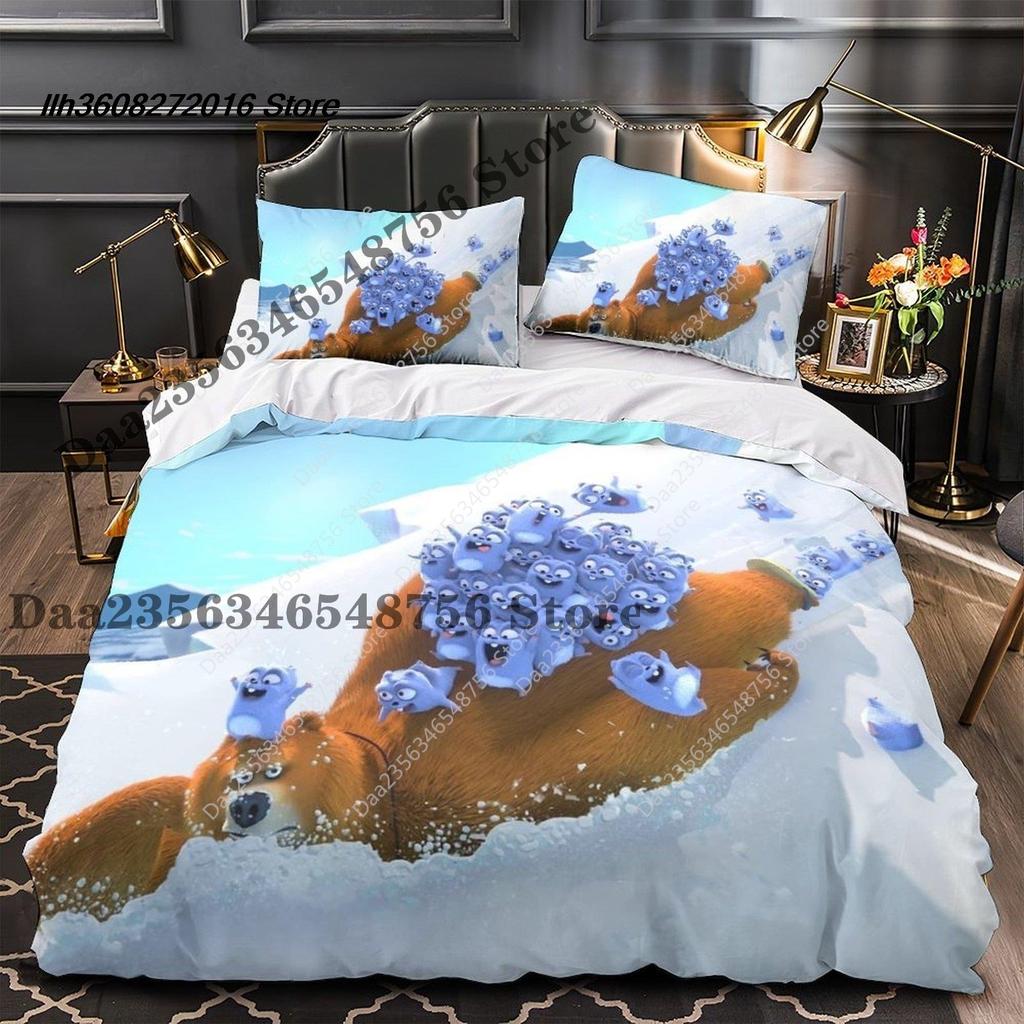 Neues Grizzy und die Lemminge Bettwäscheset Einzelbett Twin Full Dreiteiliges Set Bettwäscheset Aldult Kinder Schlafzimmer Bettbezug Sets 3D Ani