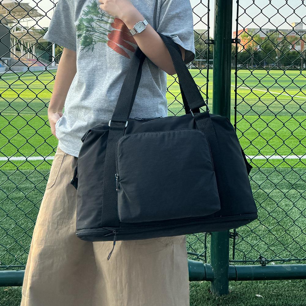 Foldable Expansion Wet and Dry Separation Sports Fitness Bag Multi-pocket Classification Handbag Travel Bag Can Be Used To Pull Rod