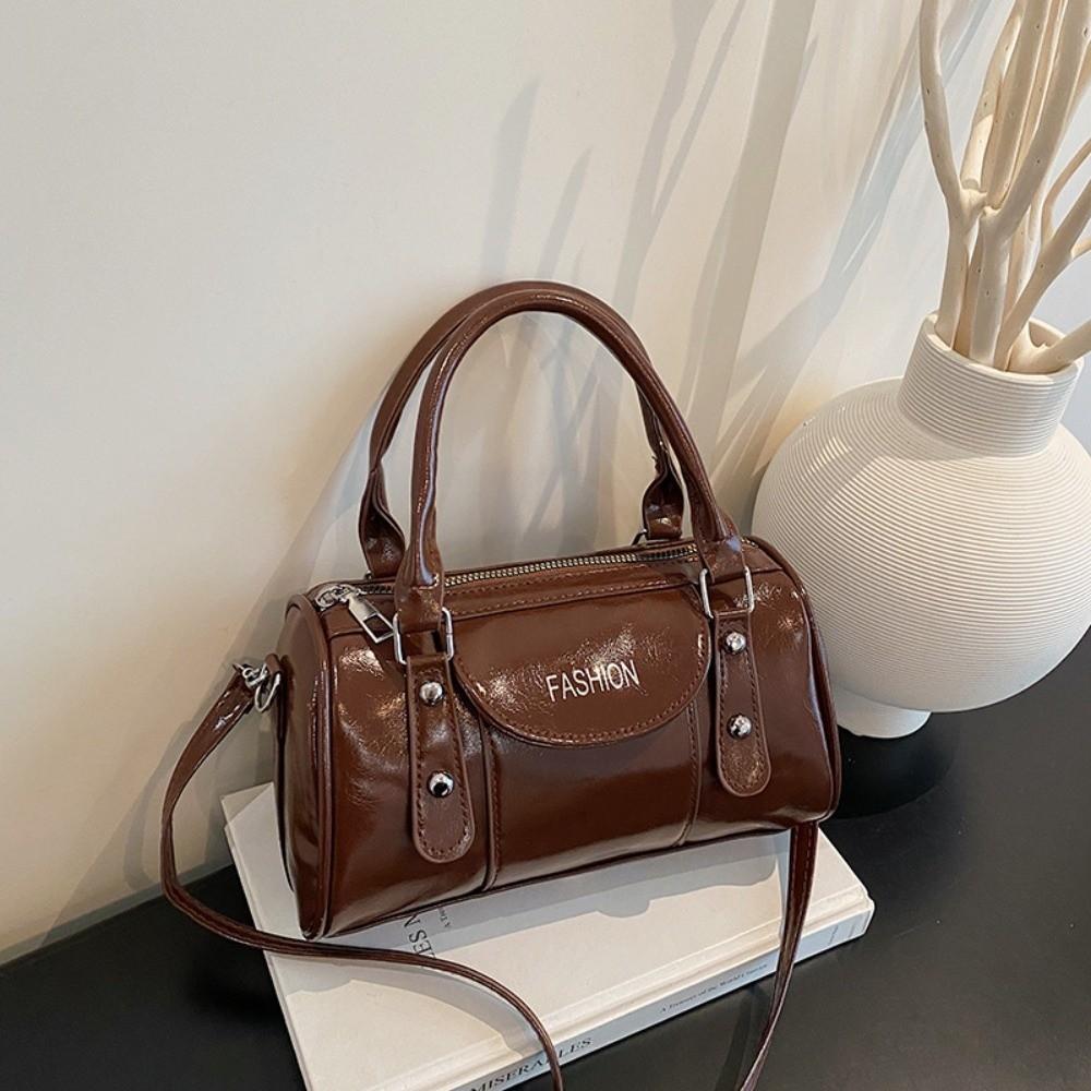 Trendy PU Leather Shoulder Bags Pure Color Large Capacity Crossbody Bags Handbag Women