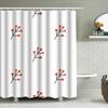 Stylish Bath Curtain Modern Decorative Shower Panel Printing Red Berries White Fabric Waterproof Bathtub Door Privacy Rod Pocket
