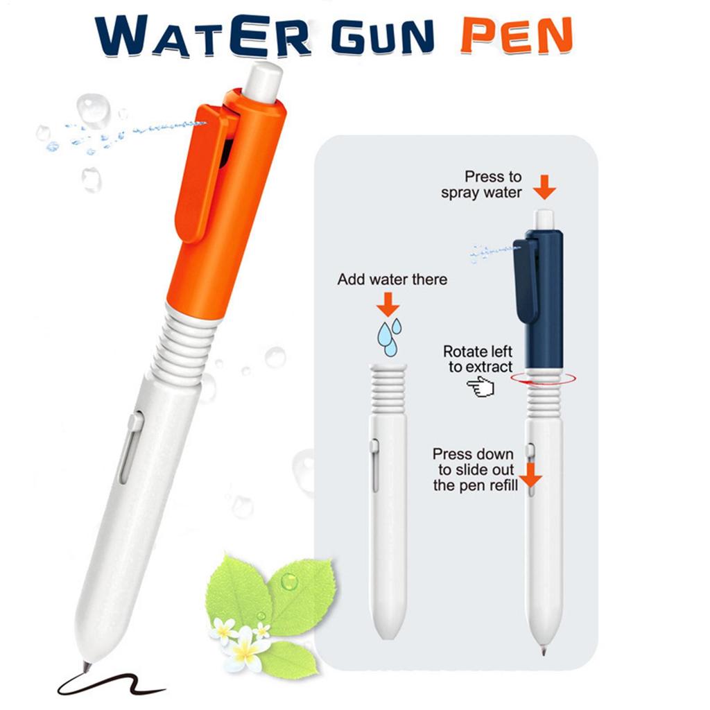 Writable Pen Water Spray Pen Press to Spray Signature Pen Prank Water Spray Pen 2 in 1 Student Gift Spoof Trick Toy Party Favors