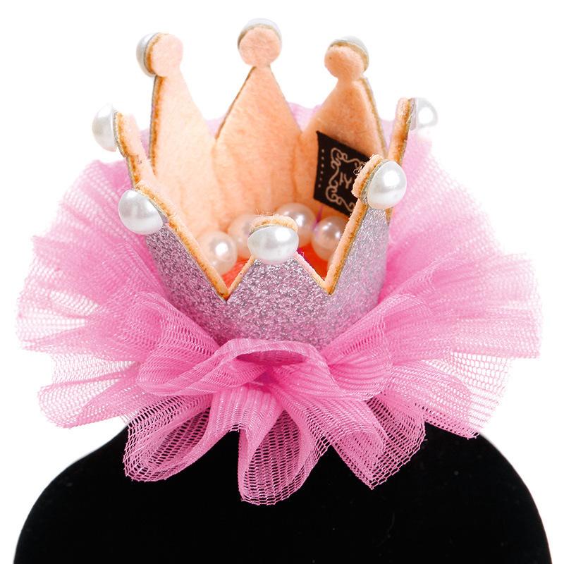 Pet hat princess crown lace pearl headwear hairpin foreign trade pet cat dog princess headwear