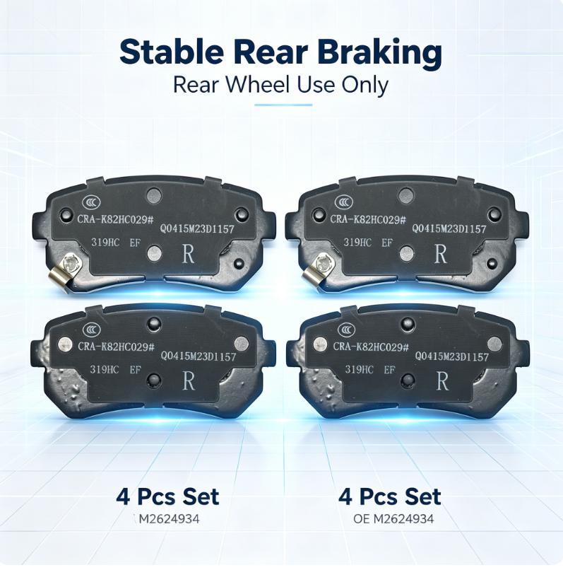 Ceramic Rear Brake Pads 4PCS OE M2624934 for Hyundai Rear Axle