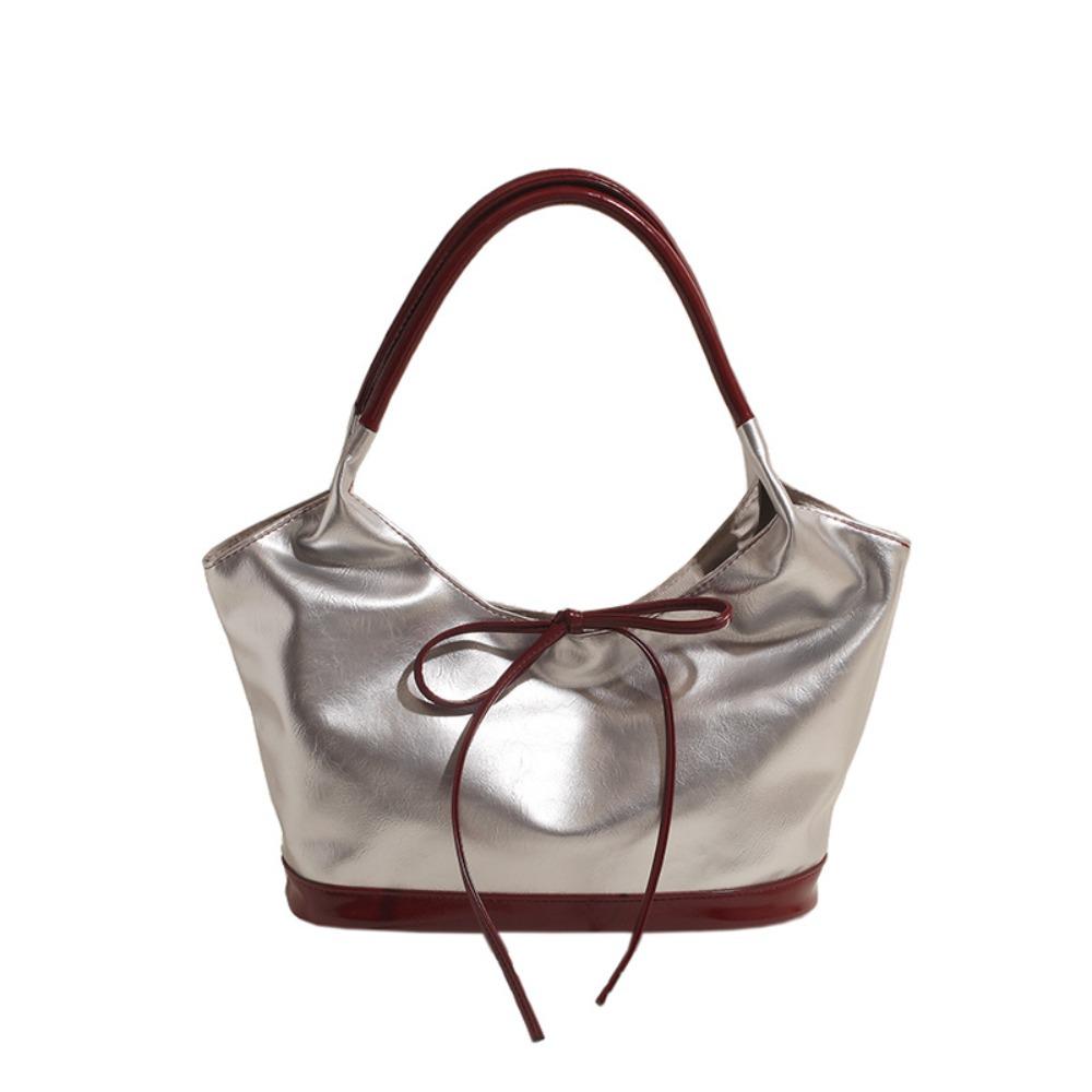 Korean Style Cloth Bow Shoulder Bag Handbag Underarm Bag Versatile Canvas Tote Bag Women