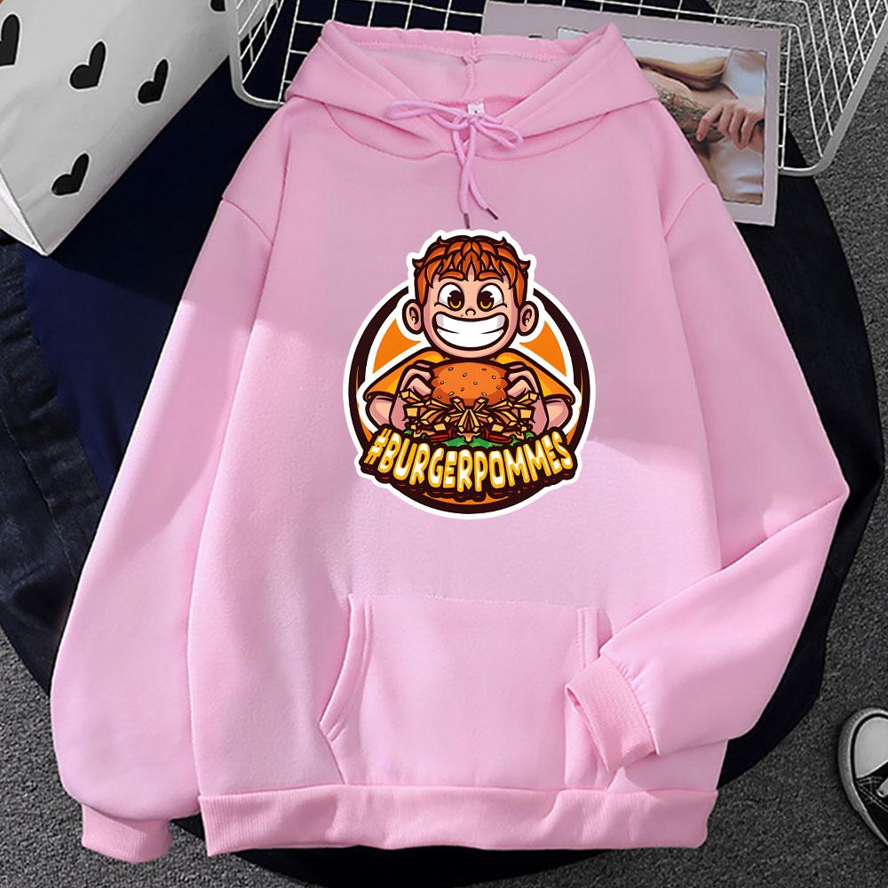 Printing Clothes Burgerpommes Icrimax Hoodies Moletom Masculino Winter Long Sleeve Men/Women Sweatshirts Cartoon Graphic Hoodie