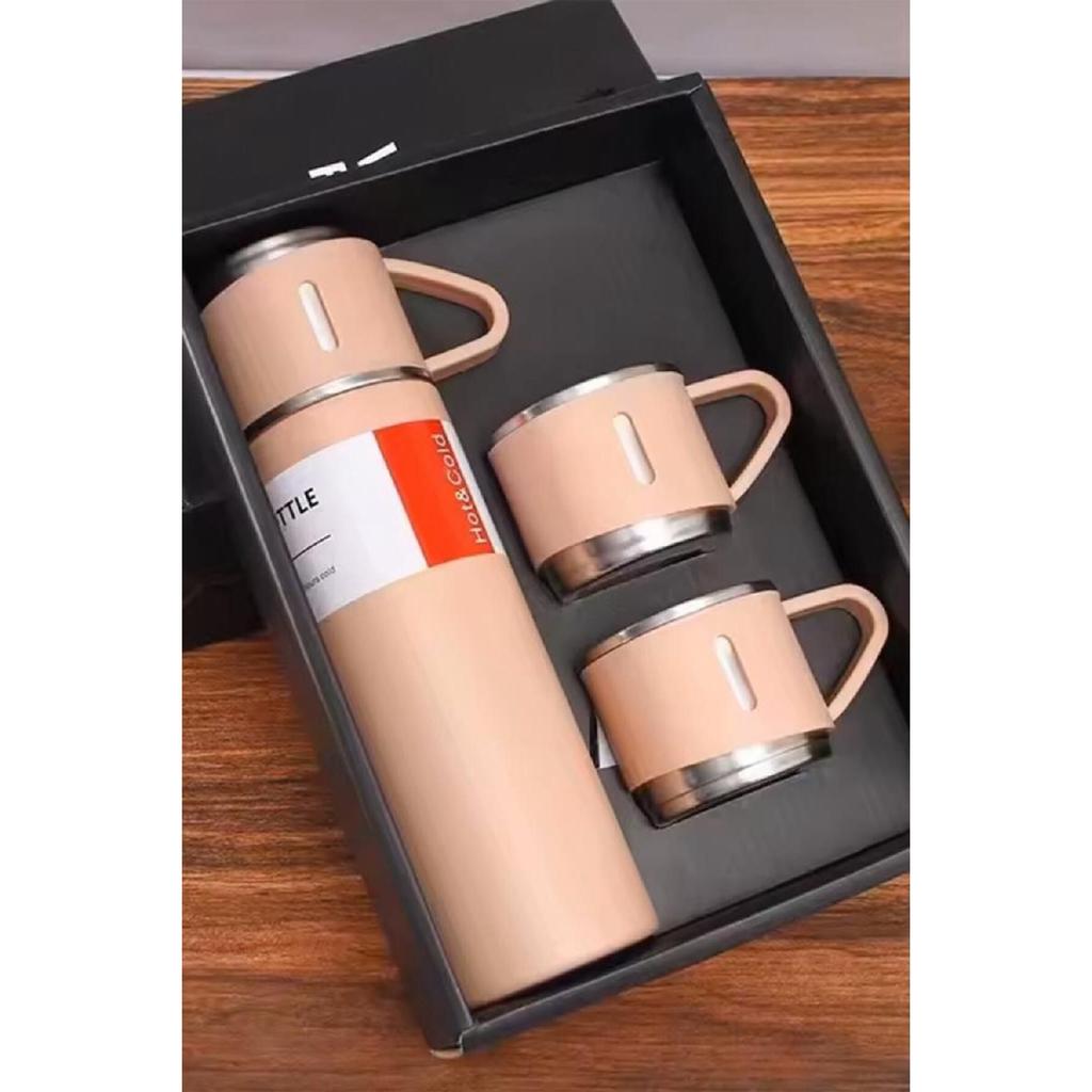 Set Of 3 Thermos Cups Black