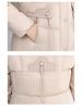Women's Mid-Length Hooded Lace Pocket Down Jacket - 2025 Winter Slim Fit White Duck Down Coat