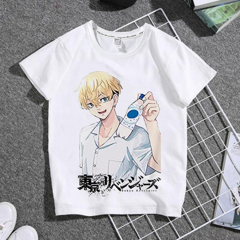 Cute Harajuku Anime Tokyo Revengers Print Children T-Shirt Summer Loose Short Sleeve White Women Tops Boy Girl Tees Men Blouses