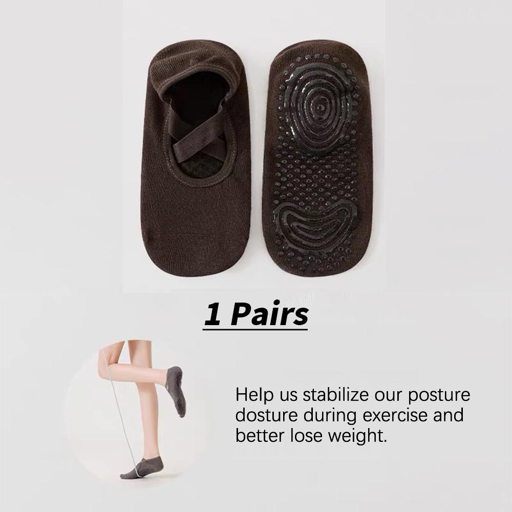 Professional Women Yoga Sock Silicone Anti-slip Ballet Pilates Socks Women Backless Breathable Bandage Yoga Sport Sock