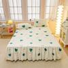 Soft Bed Skirt Printed Bed Cover with Rufffles Simple Style Mattress Protector falda de cama Lace Bed Sheets (No Pillowcase)