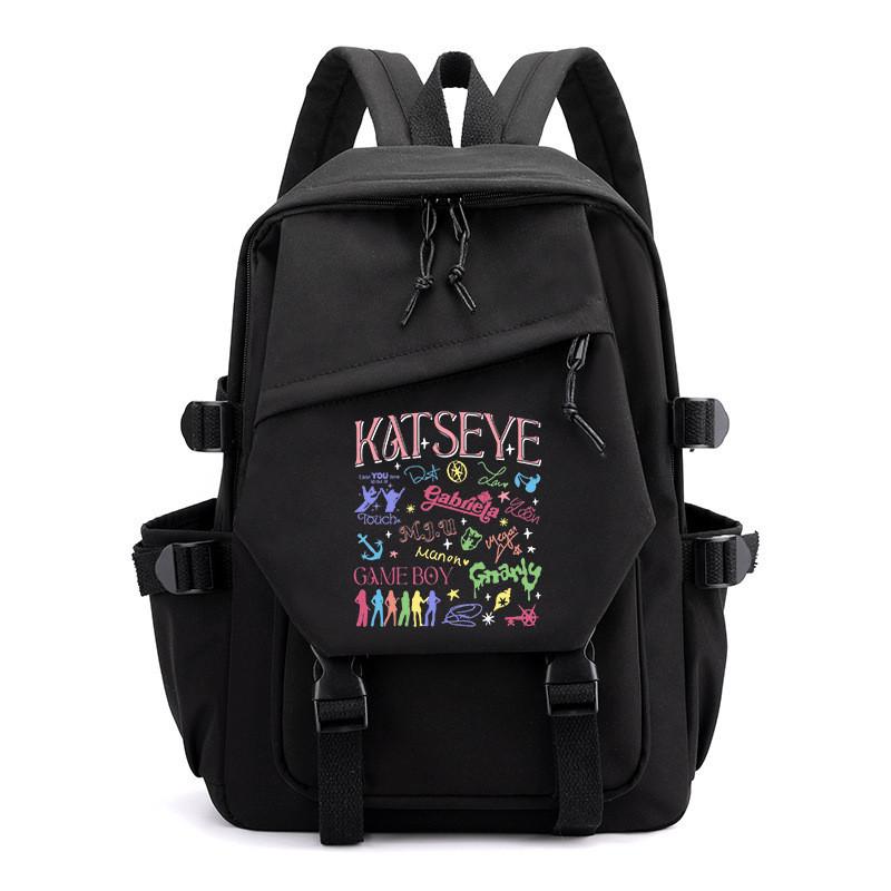 Children Student KATSEYE Printed Backpack Outdoor School Waterproof Canvas Nylon Bag