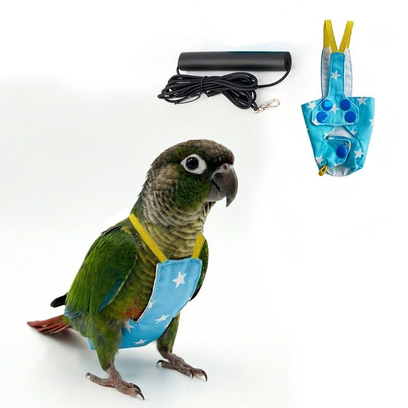 Adjustable Bird Flight Suits Escape Proof Feces Pocket Parrot Flying Harness Breathable Parrot Outdoor Leashes Bird Training
