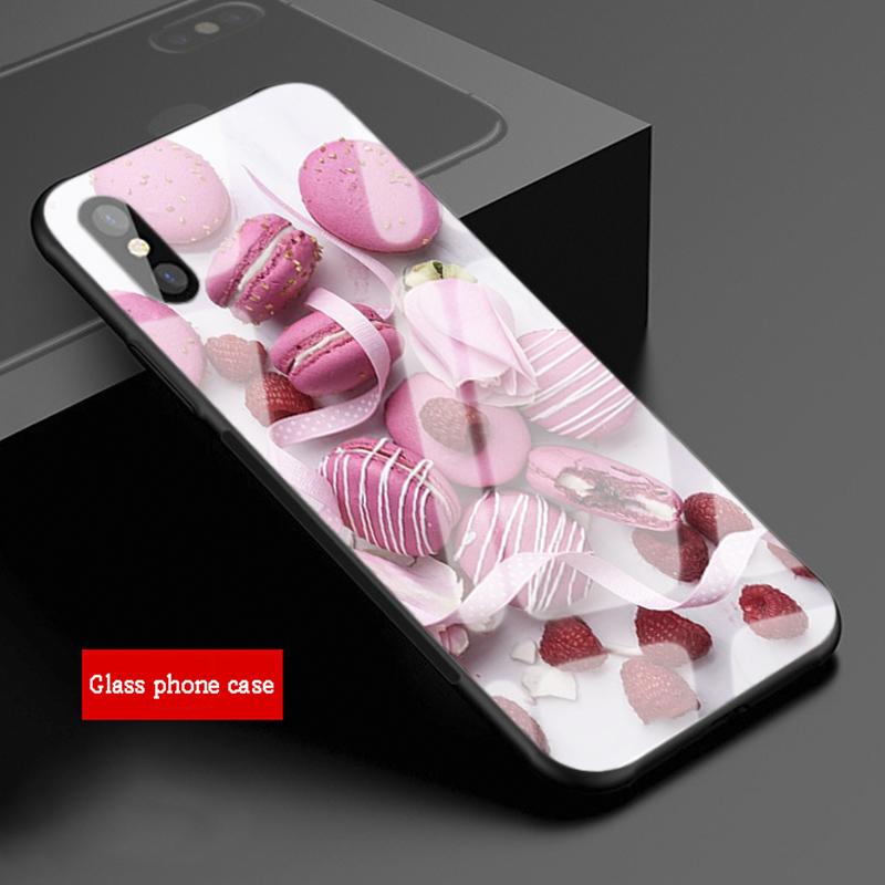 Custodia per telefono in vetro temperato Macaron per iphone 12 11 Pro Max 5 6 7 8 PLUS X XS XR XSMax Guscio 12Pro Copertura Guscio