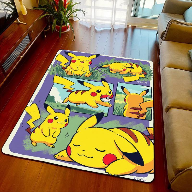 Pokemon Interior Rug Carpet Anime Floor Mat Soft Touch Anti Slip Bottom for Bedroom Living Room -QJY