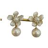 New Chinese retro style dripping oil flower earrings women's high-end temperament earrings personalized design petal pearl stud earrings