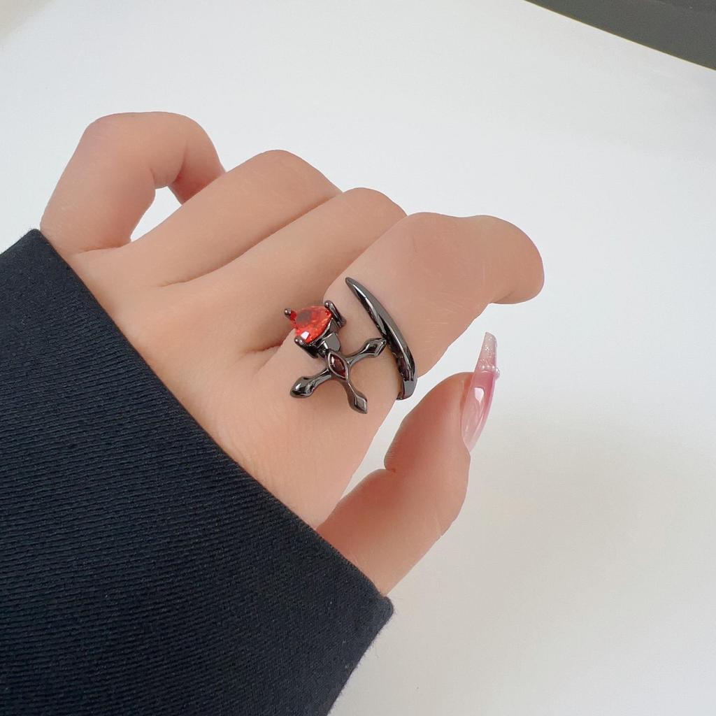 Dark Zircon Spider Ring - Niche Retro Design, Cool Trendy Jewelry for Women