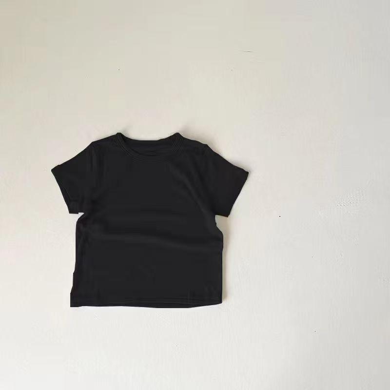 2026 Summer Kids  Colorful Short-Sleeve Modal Tops - Stylish Round Neck for Toddlers 140cm