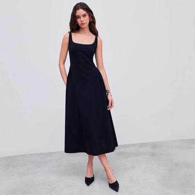 Europäischer & Amerikanischer Stil Ärmellos Rückenfrei Sexy Schlank Lässig Midilanges Kleid für Damen - Frühling/Sommer Mode